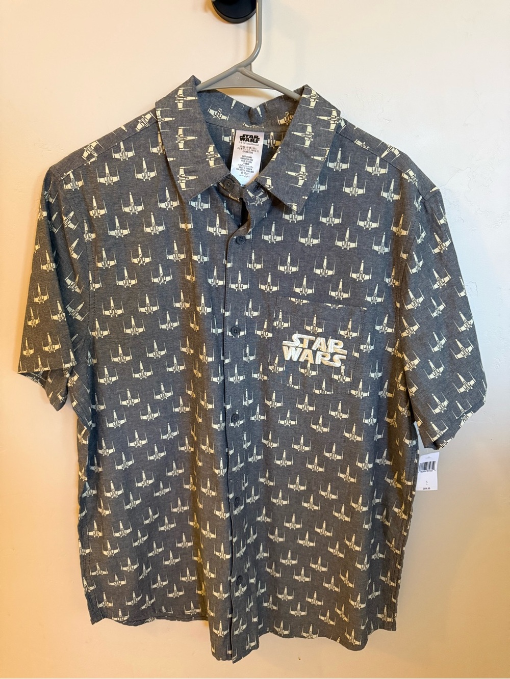 Disney Parks Star Wars X-Wing short-sleeve button-up shirt